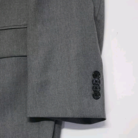 SAKS FIFTH AVENUE MENS WOOL BLAZER suit jacket LIGHT GRAY SIZE 44 two button - Picture 4 of 5